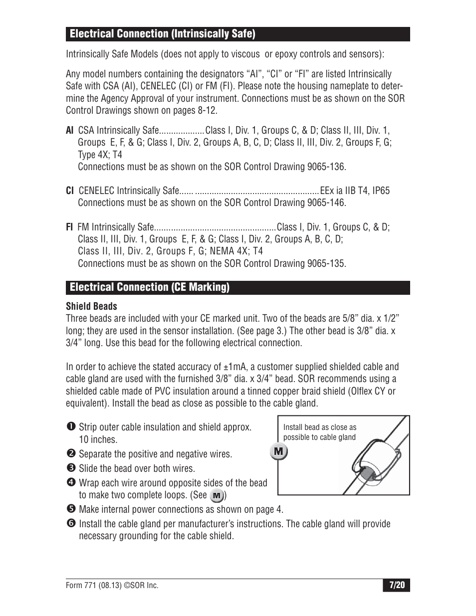 SOR Single Point Ultrasonic Level Switch User Manual | Page 7 / 20