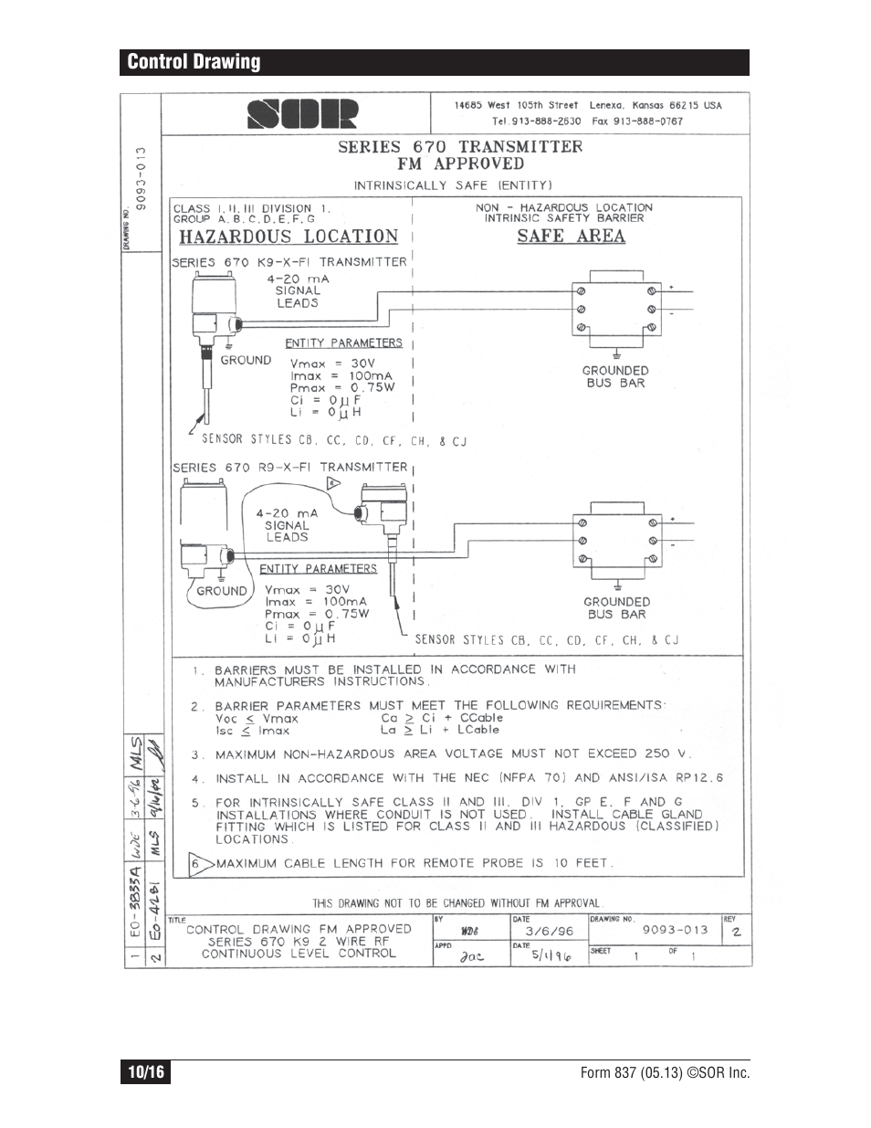 SOR RF Continuous Level Transmitter User Manual | Page 10 / 16