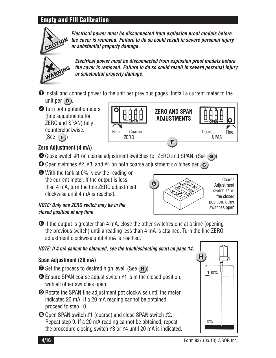 SOR RF Continuous Level Transmitter User Manual | Page 4 / 16