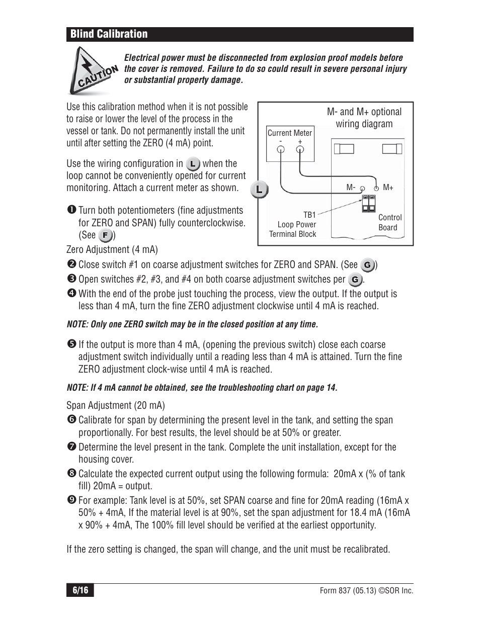 SOR RF Continuous Level Transmitter User Manual | Page 6 / 16