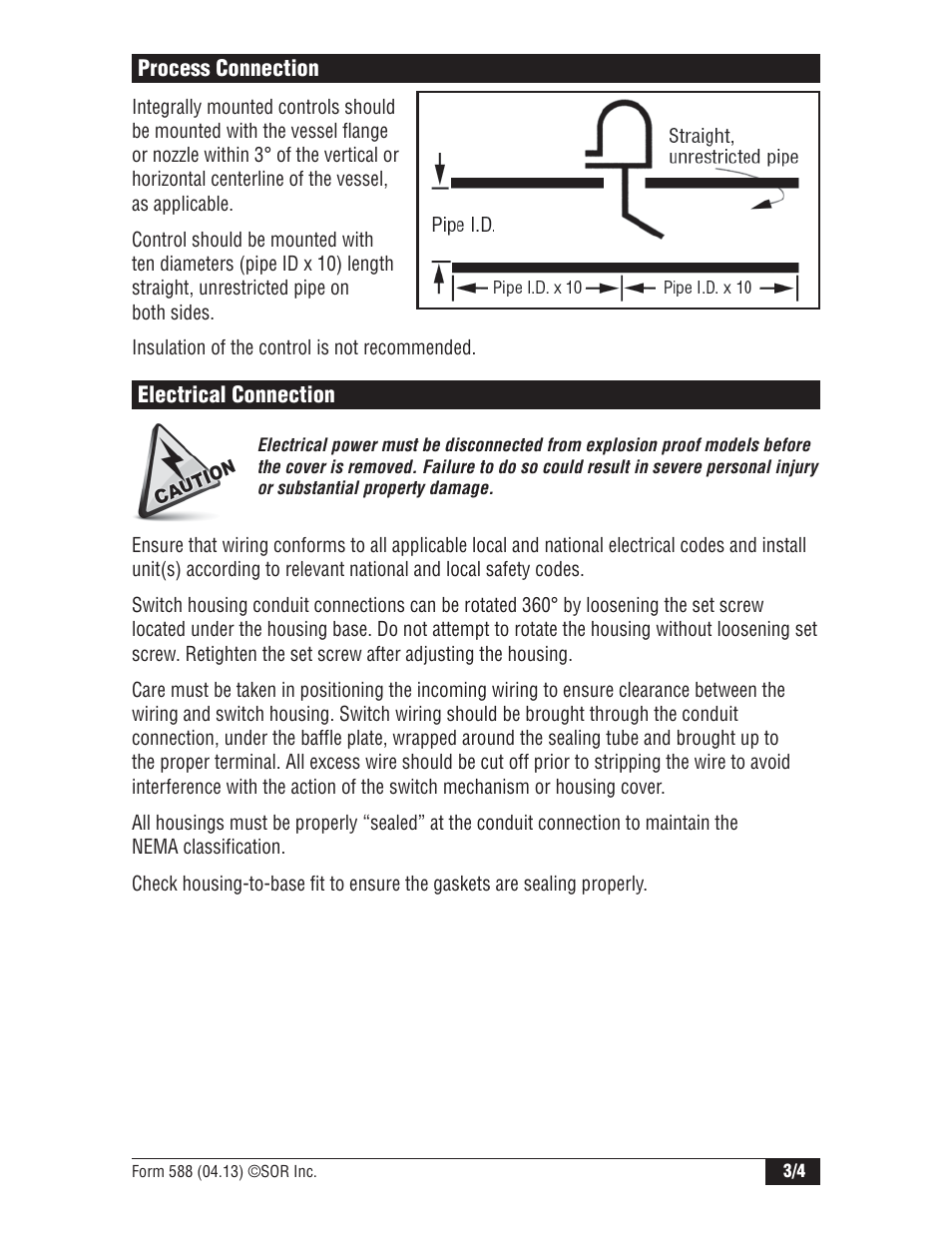 SOR Vane Operated Flow Switch User Manual | Page 3 / 4