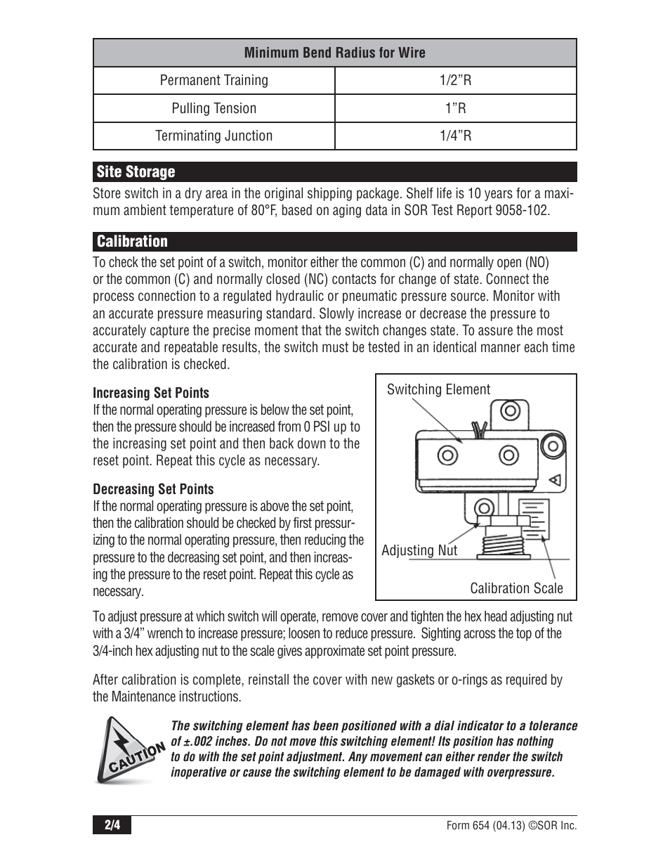 SOR TA Nuclear Qualified Pressure Switch User Manual | Page 2 / 4