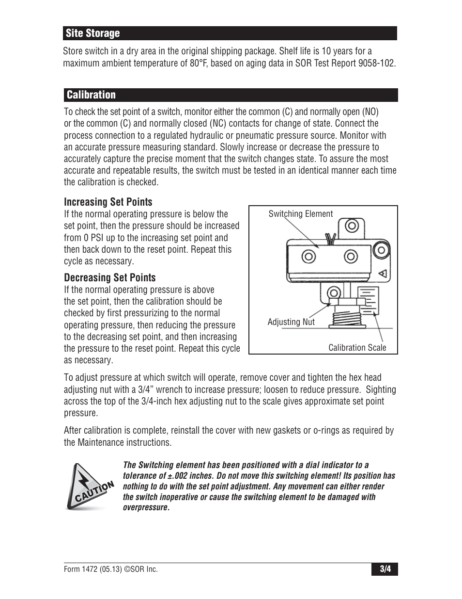 SOR RT Nuclear Qualified Pressure Switch User Manual | Page 3 / 4