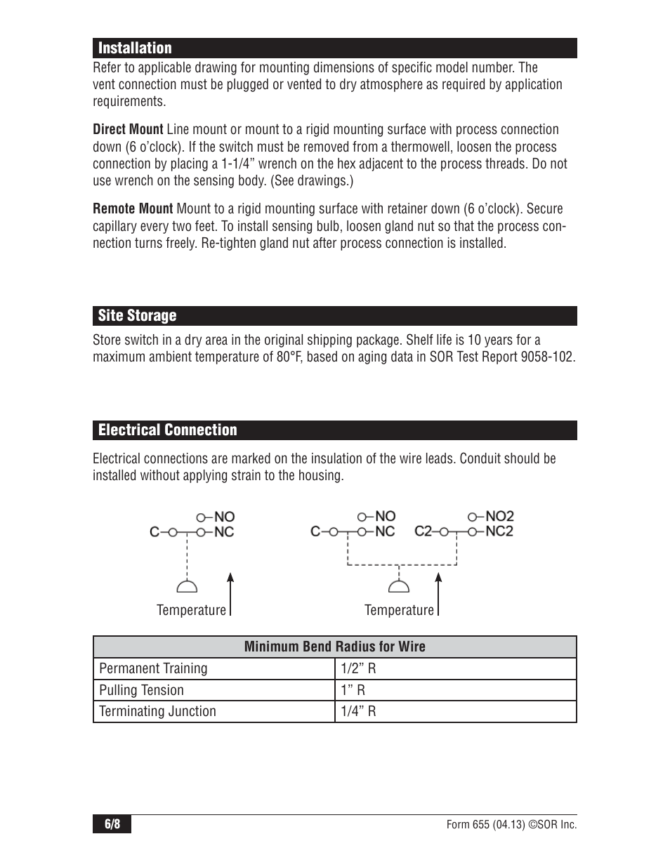 SOR TA Nuclear Qualified Temperature Switch User Manual | Page 6 / 8