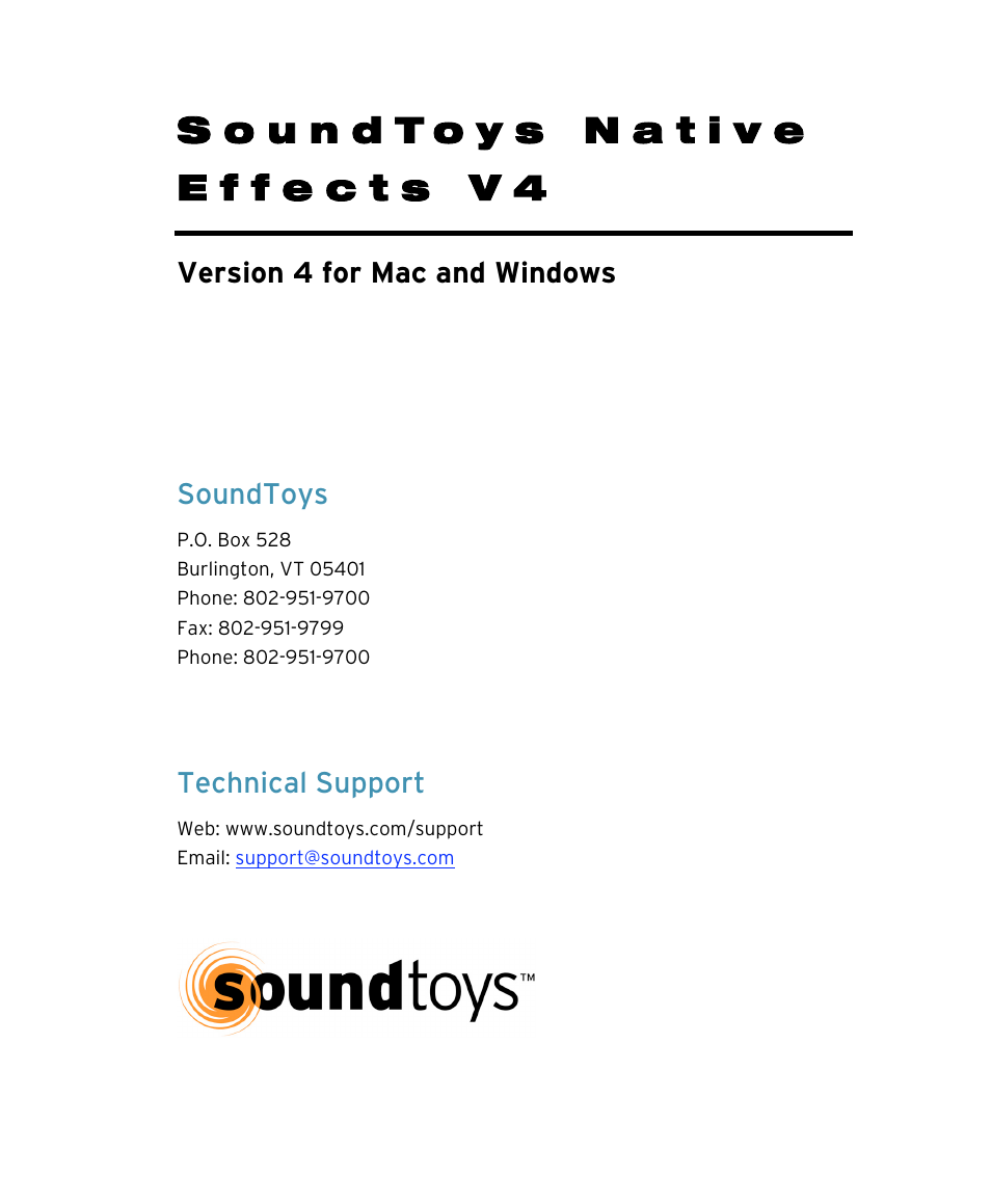 Soundtoys Native FX User Manual | 24 pages