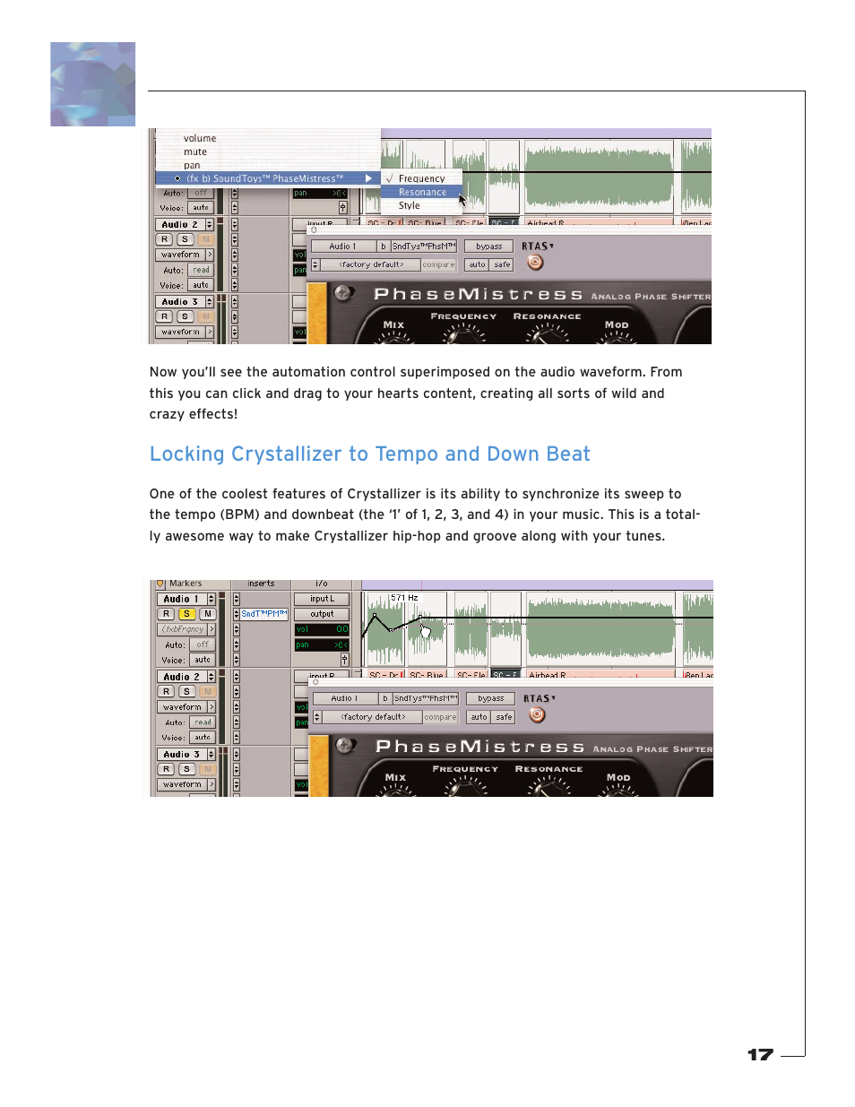 Locking crystallizer to tempo and down beat | Soundtoys Crystallizer User Manual | Page 17 / 32