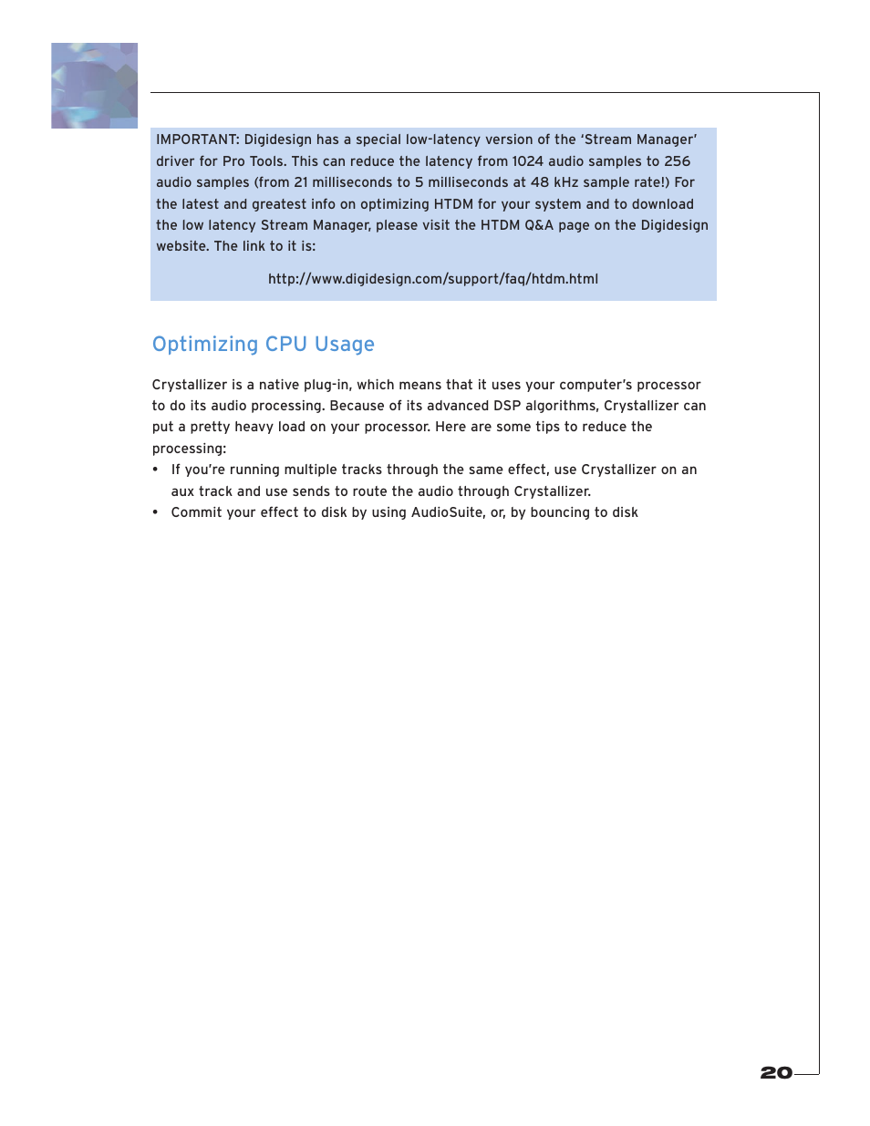 Optimizing cpu usage | Soundtoys Crystallizer User Manual | Page 20 / 32