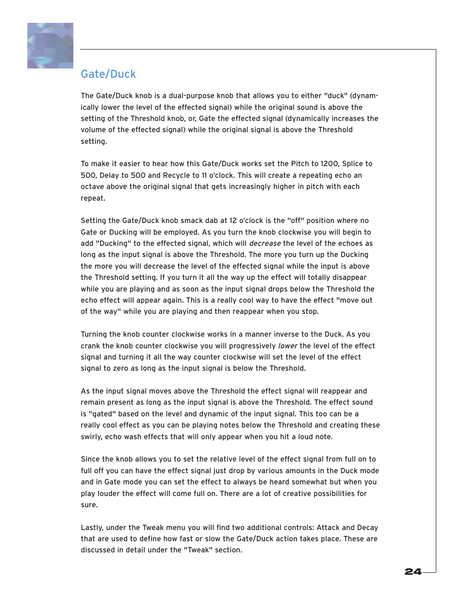 Gate/duck | Soundtoys Crystallizer User Manual | Page 24 / 32