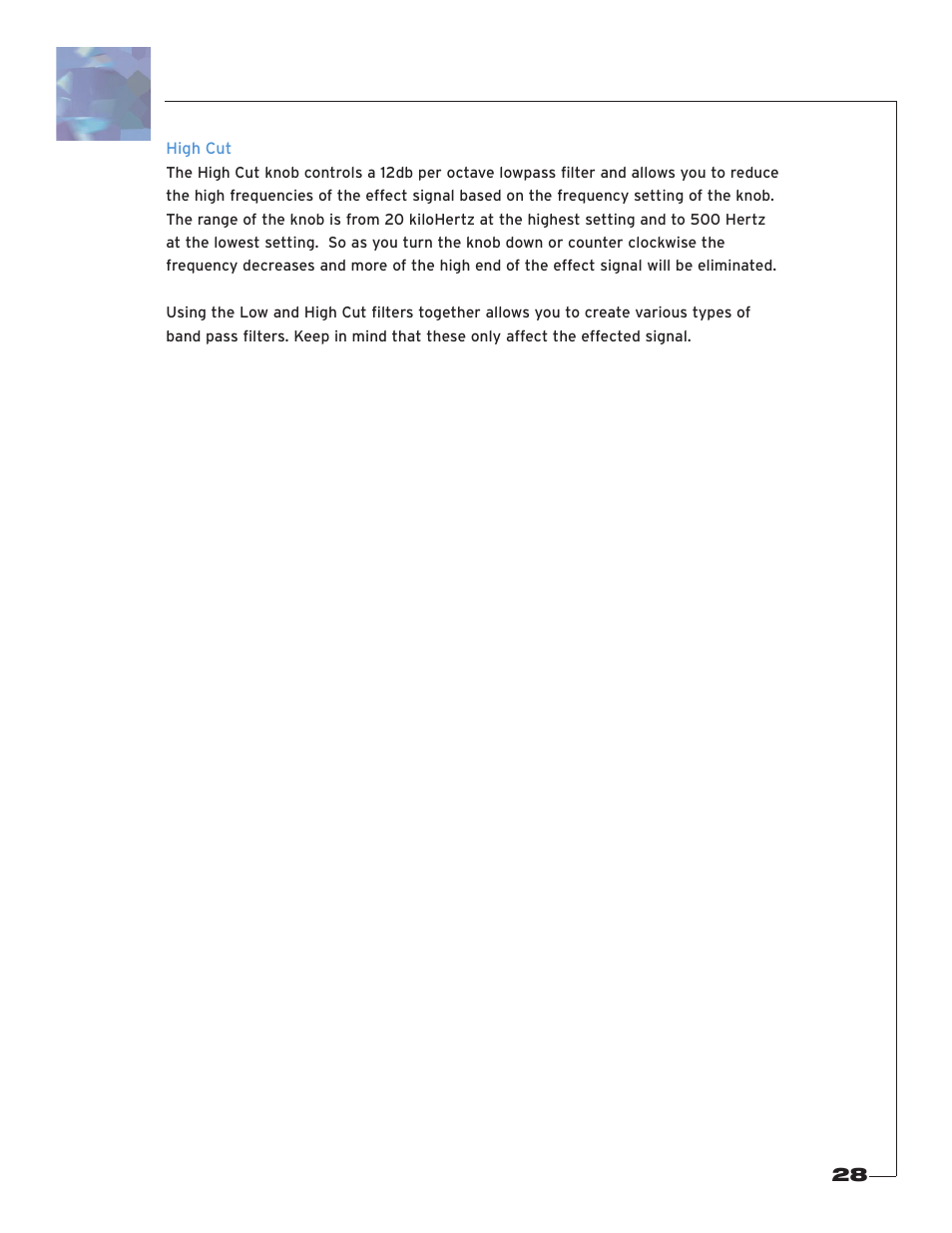 High cut | Soundtoys Crystallizer User Manual | Page 28 / 32