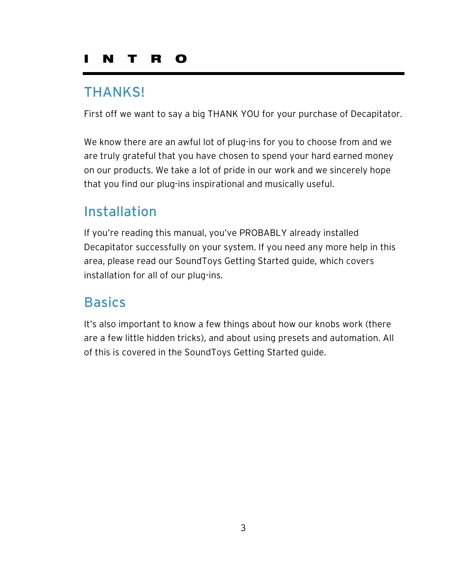 Installation, Basics | Soundtoys Decapitator User Manual | Page 3 / 11