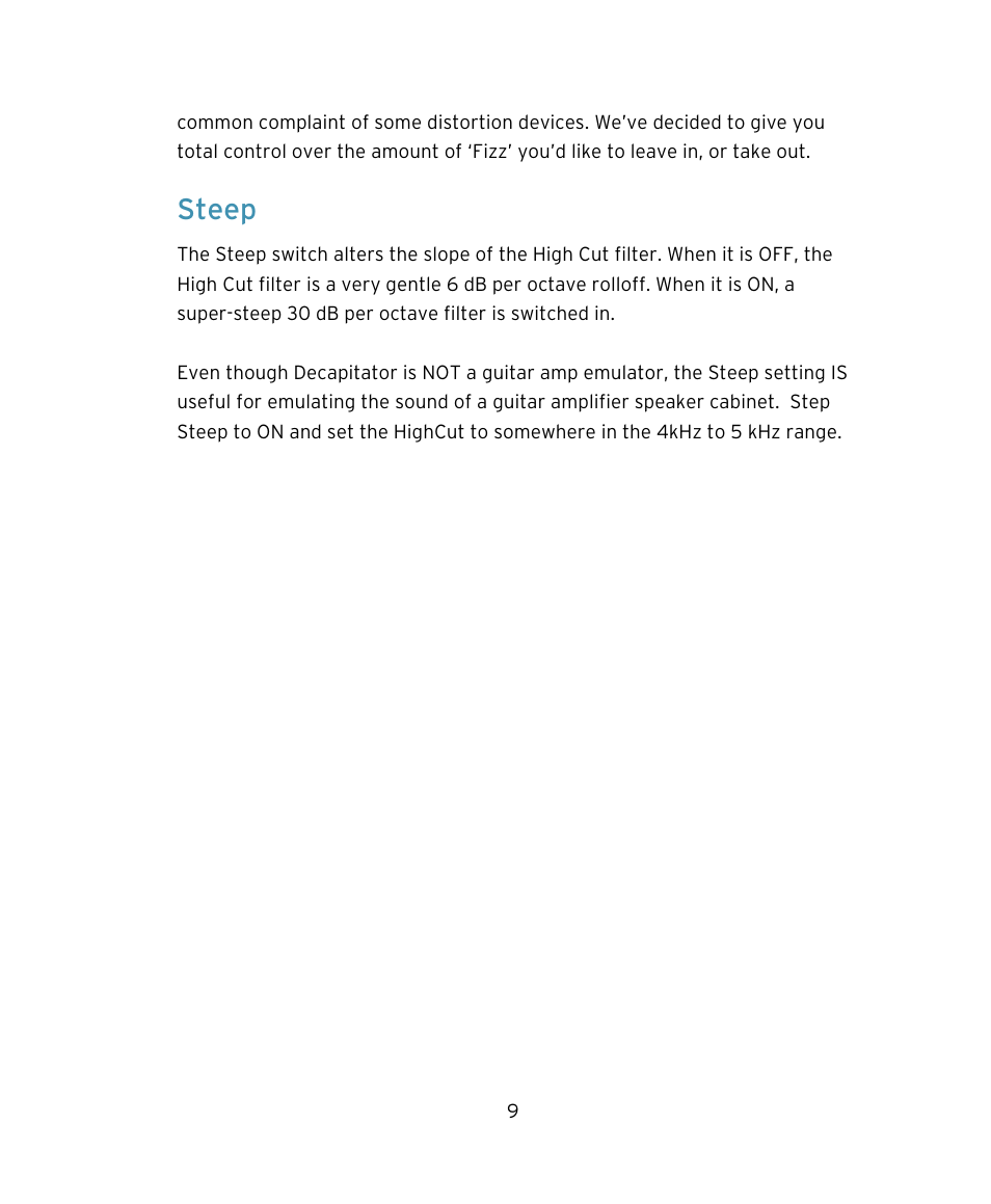 Steep | Soundtoys Decapitator User Manual | Page 9 / 11