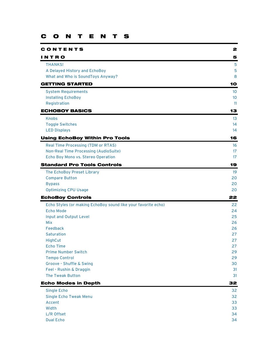 Soundtoys EchoBoy User Manual | Page 2 / 63