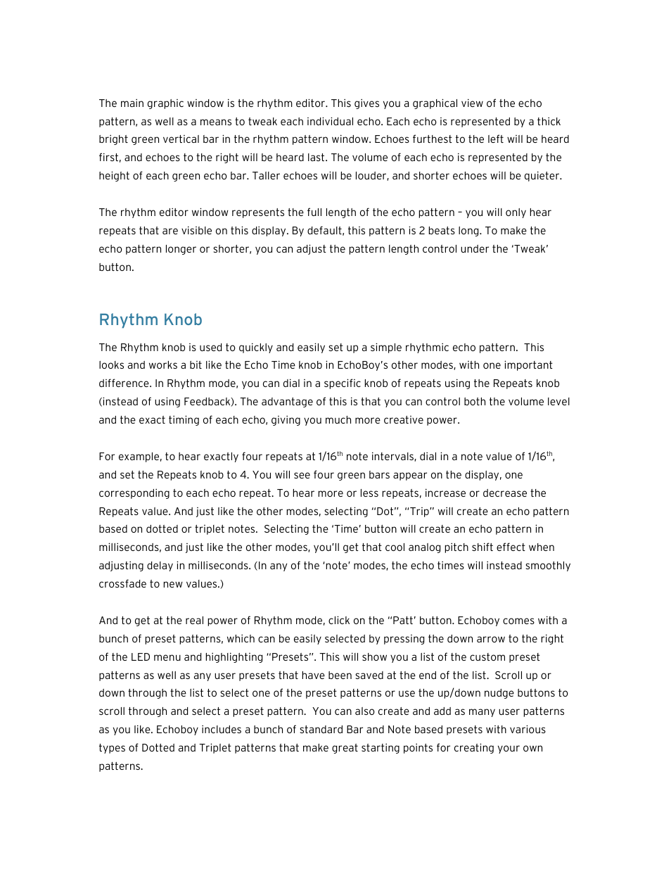 Rhythm knob | Soundtoys EchoBoy User Manual | Page 39 / 63