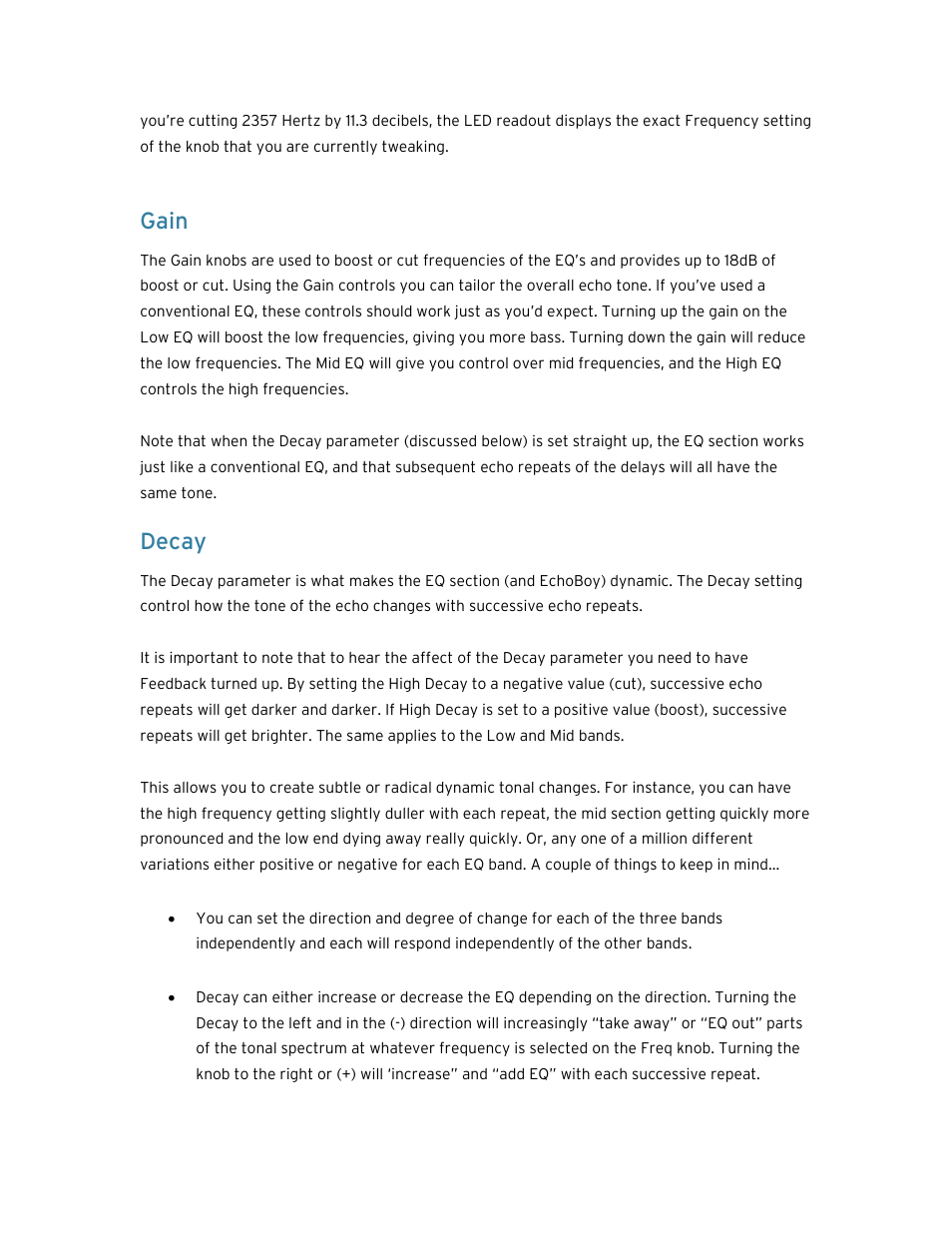 Gain, Decay | Soundtoys EchoBoy User Manual | Page 49 / 63