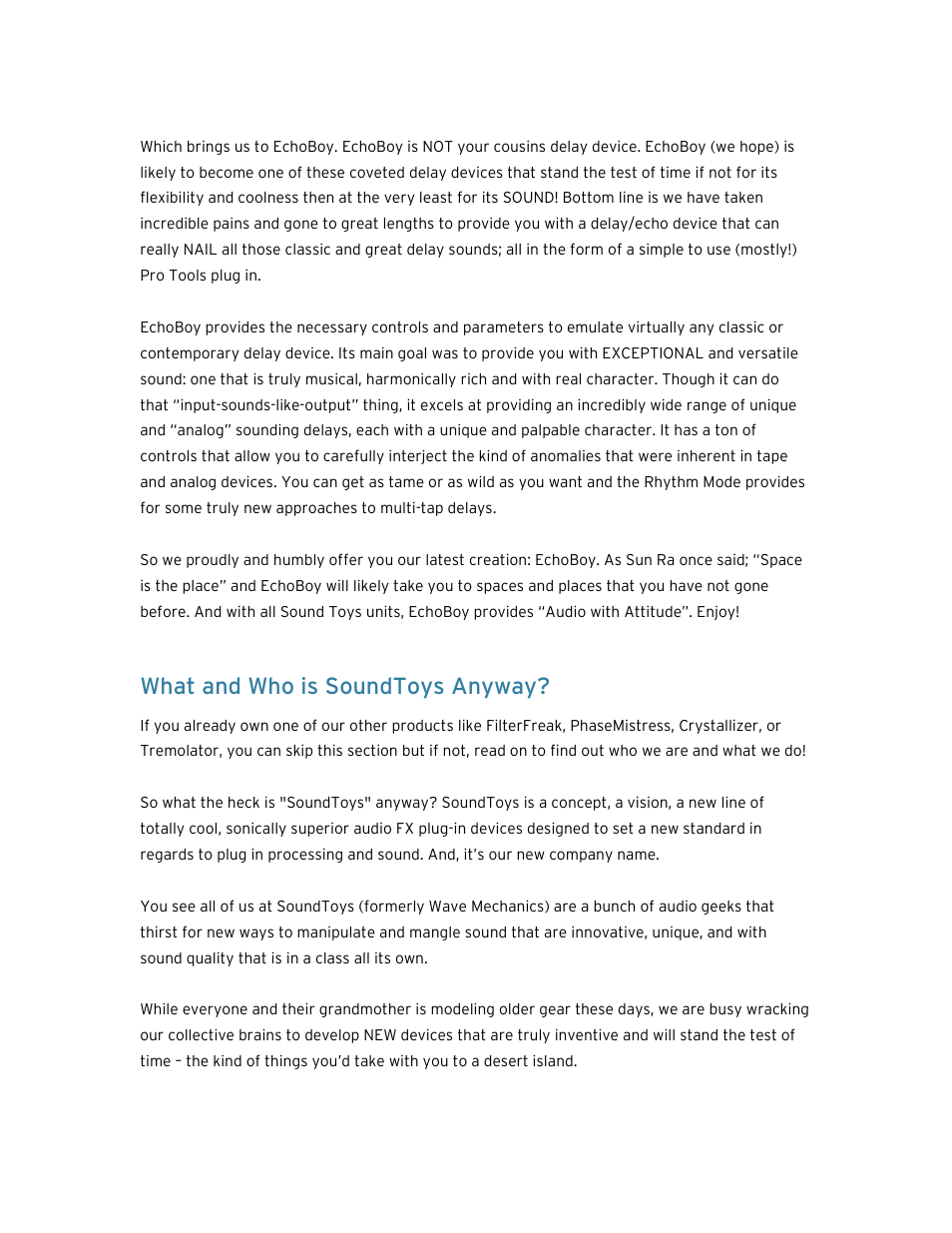 What and who is soundtoys anyway | Soundtoys EchoBoy User Manual | Page 8 / 63