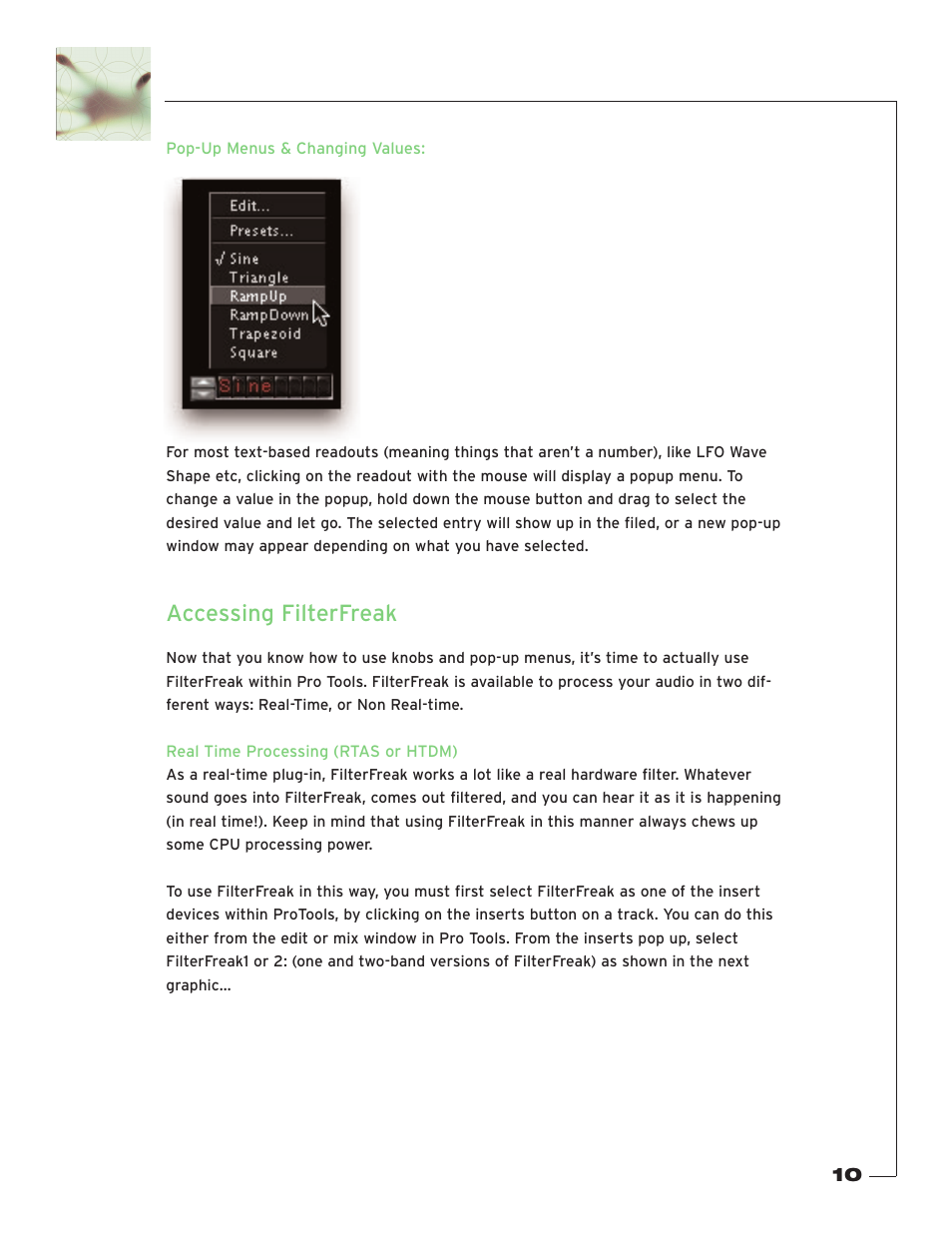 Accessing filterfreak, Real time processing (rtas or htdm) | Soundtoys FilterFreak User Manual | Page 10 / 41
