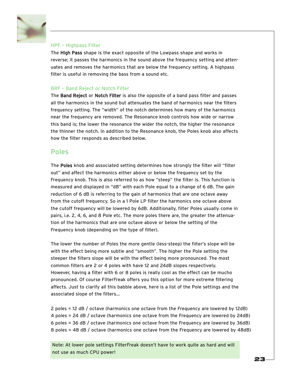 Poles | Soundtoys FilterFreak User Manual | Page 23 / 41