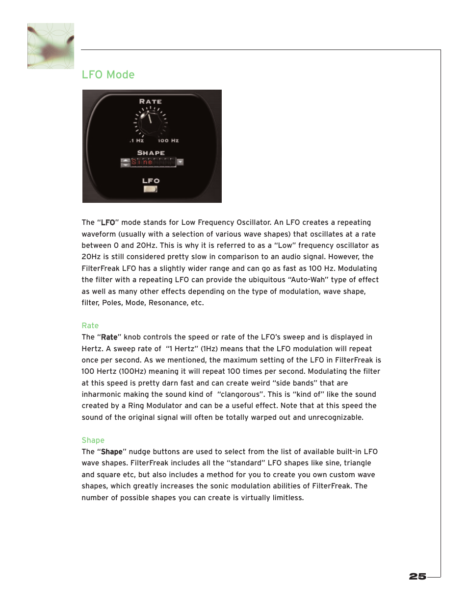 Lfo mode | Soundtoys FilterFreak User Manual | Page 25 / 41