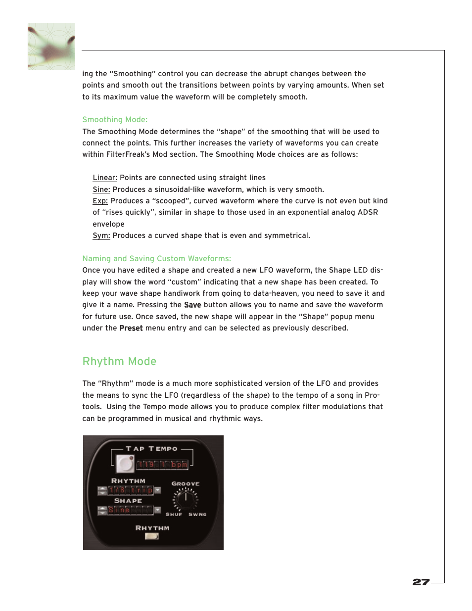 Rhythm mode | Soundtoys FilterFreak User Manual | Page 27 / 41