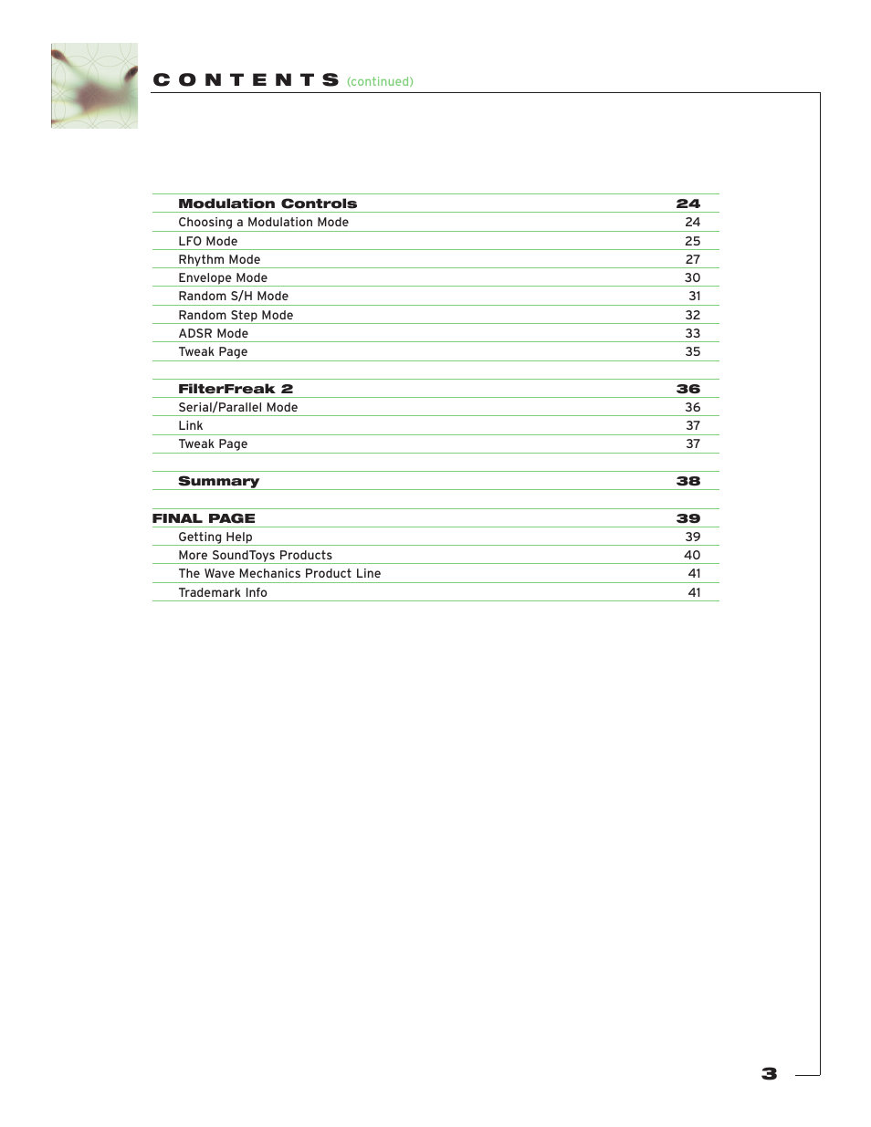 Soundtoys FilterFreak User Manual | Page 3 / 41