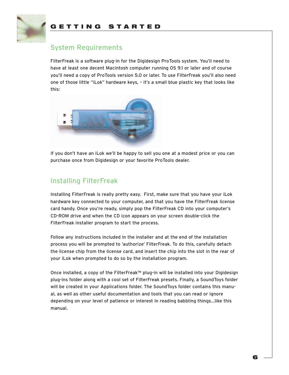 Getting started, System requirements, Installing filterfreak | Soundtoys FilterFreak User Manual | Page 6 / 41