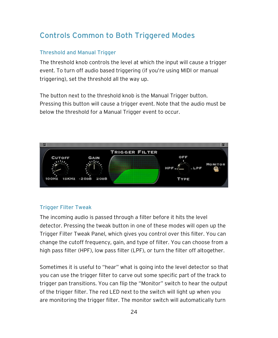 Controls common to both triggered modes | Soundtoys PanMan User Manual | Page 24 / 27