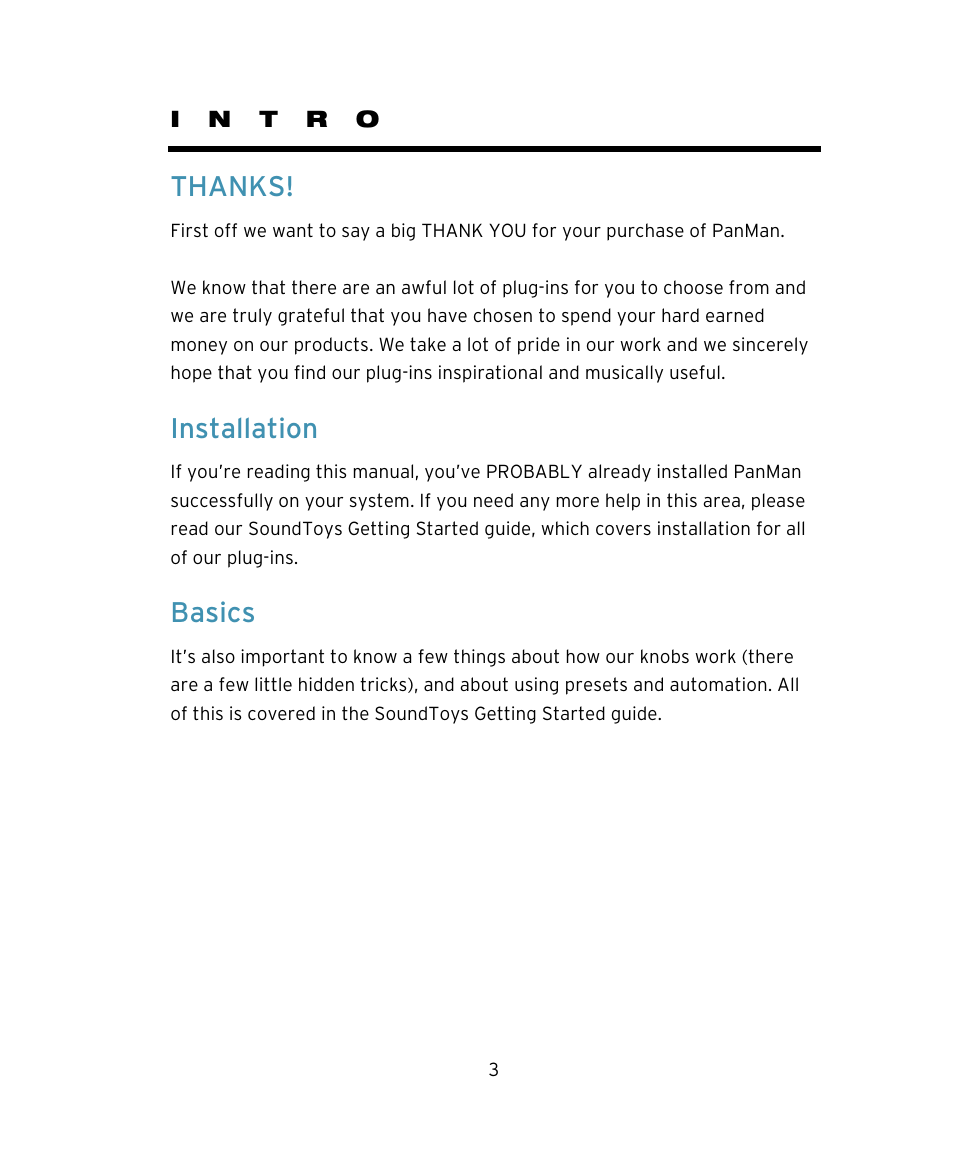 Installation, Basics | Soundtoys PanMan User Manual | Page 3 / 27