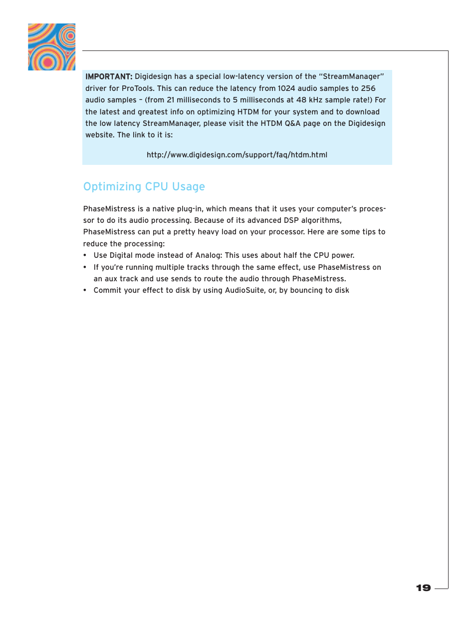 Optimizing cpu usage | Soundtoys PhaseMistress User Manual | Page 19 / 46