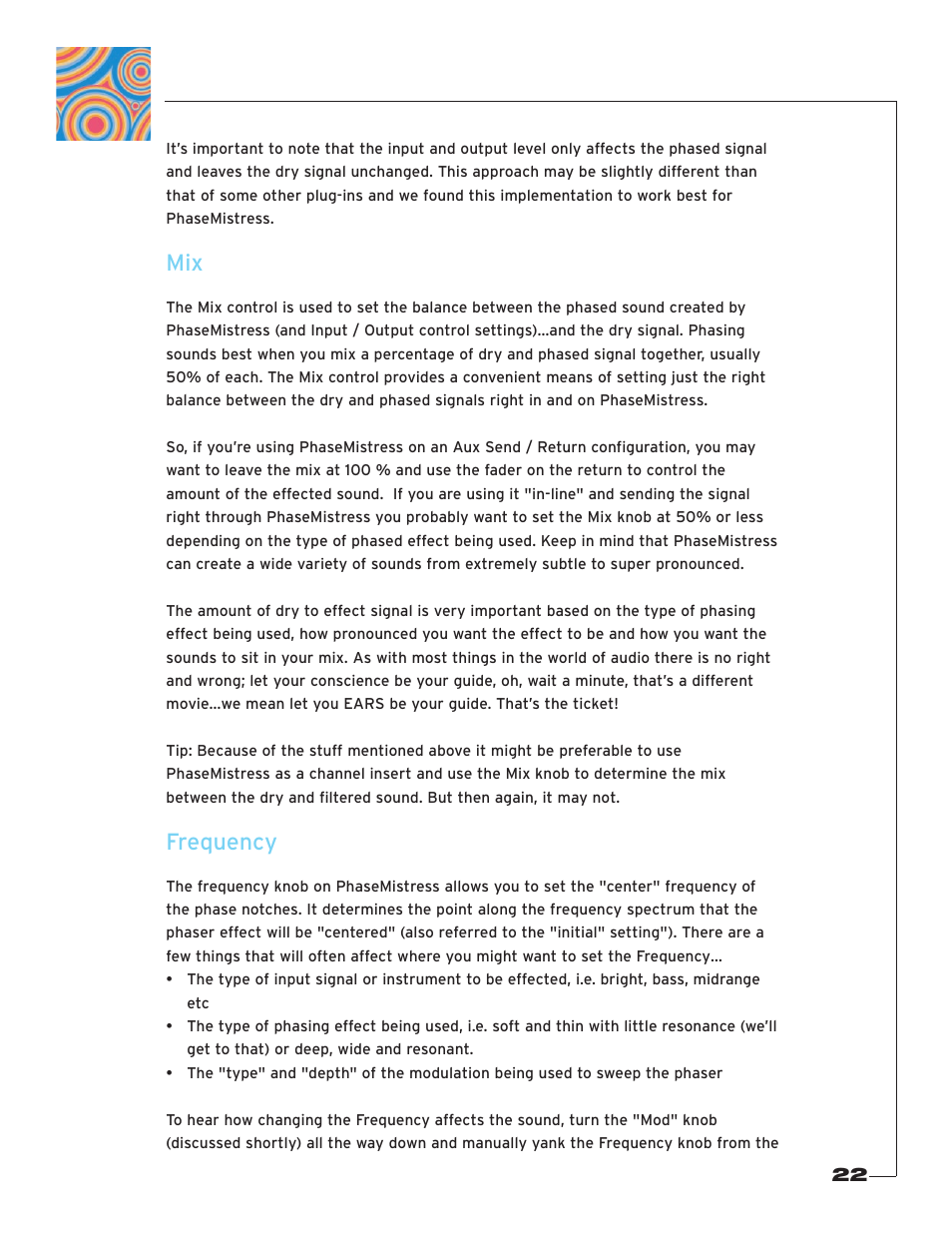 Frequency | Soundtoys PhaseMistress User Manual | Page 22 / 46