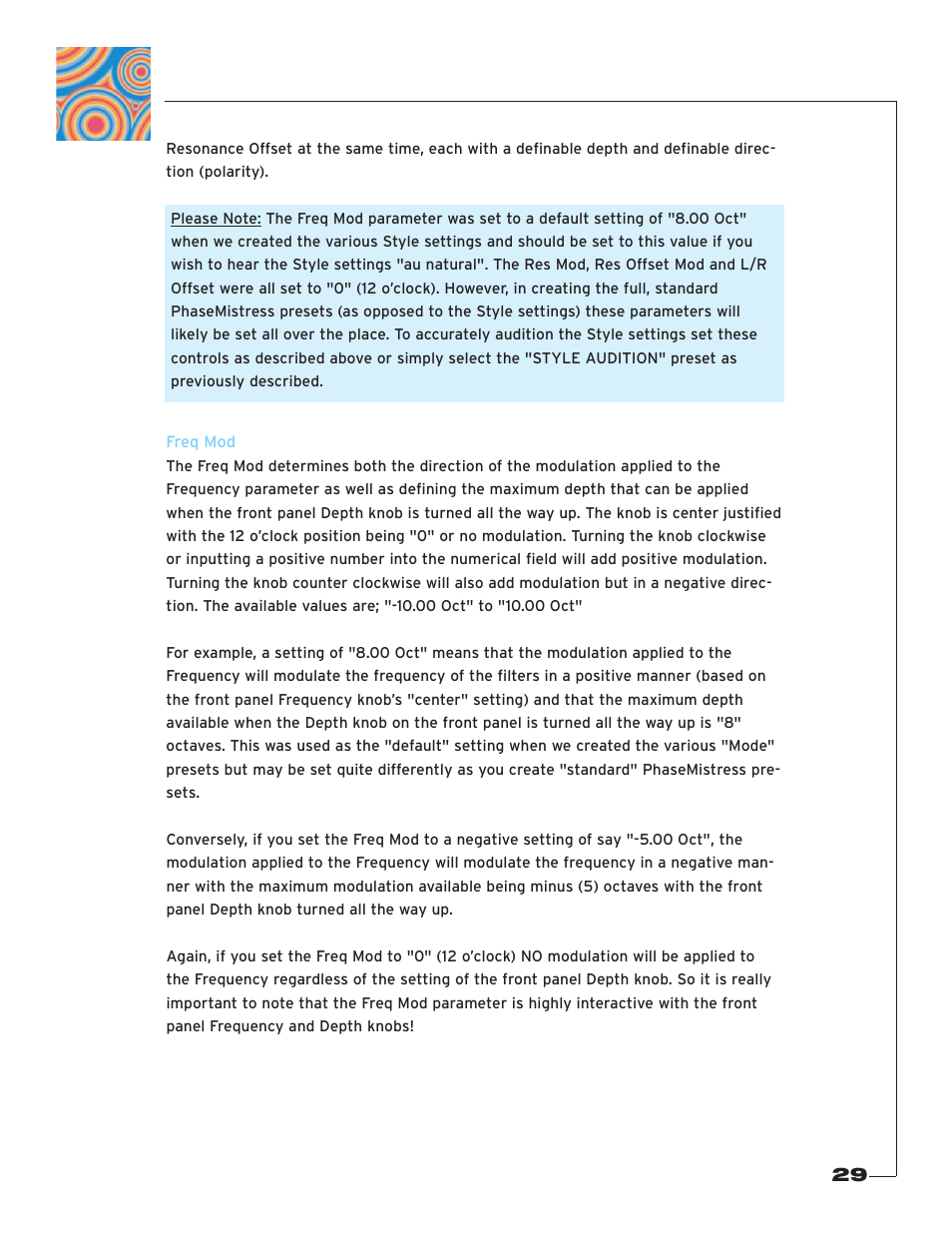 Freq mod | Soundtoys PhaseMistress User Manual | Page 29 / 46