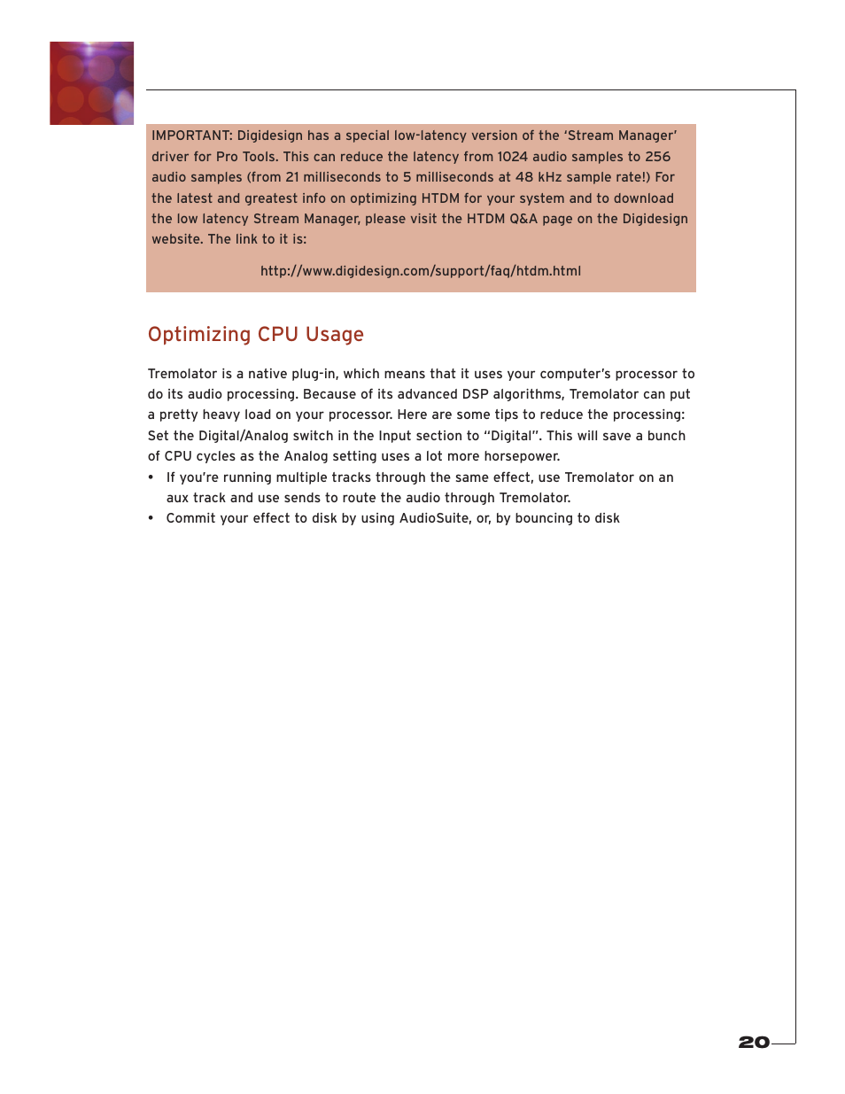 Optimizing cpu usage | Soundtoys Tremolator User Manual | Page 20 / 36