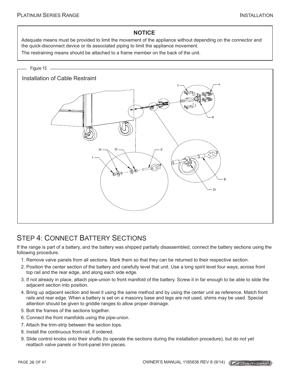 Onnect, Attery, Ections | Southbend P32N-TT User Manual | Page 26 / 54