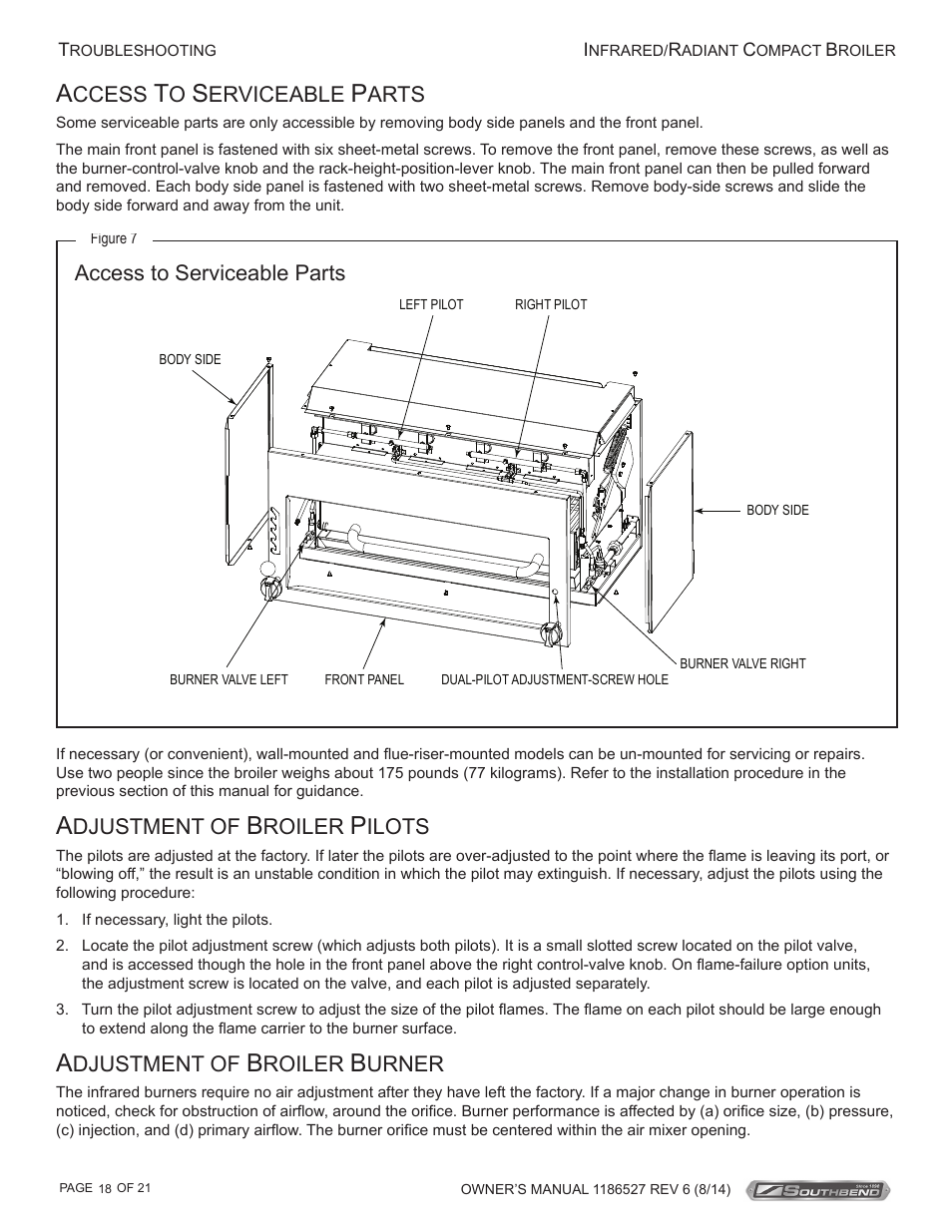 Southbend Infrared/Radiant Broilers User Manual | Page 18 / 21