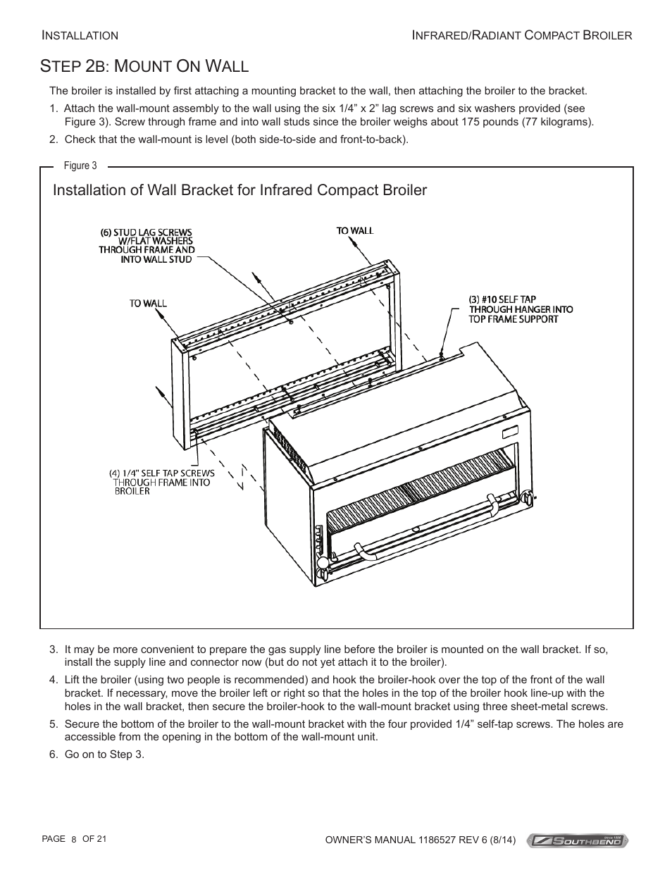 Ount | Southbend Infrared/Radiant Broilers User Manual | Page 8 / 21