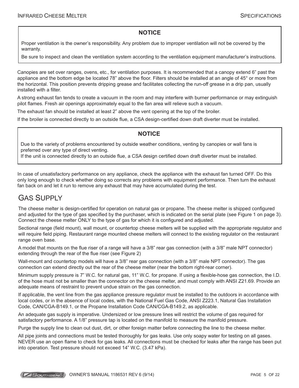 Upply | Southbend Cheese Melters User Manual | Page 5 / 22