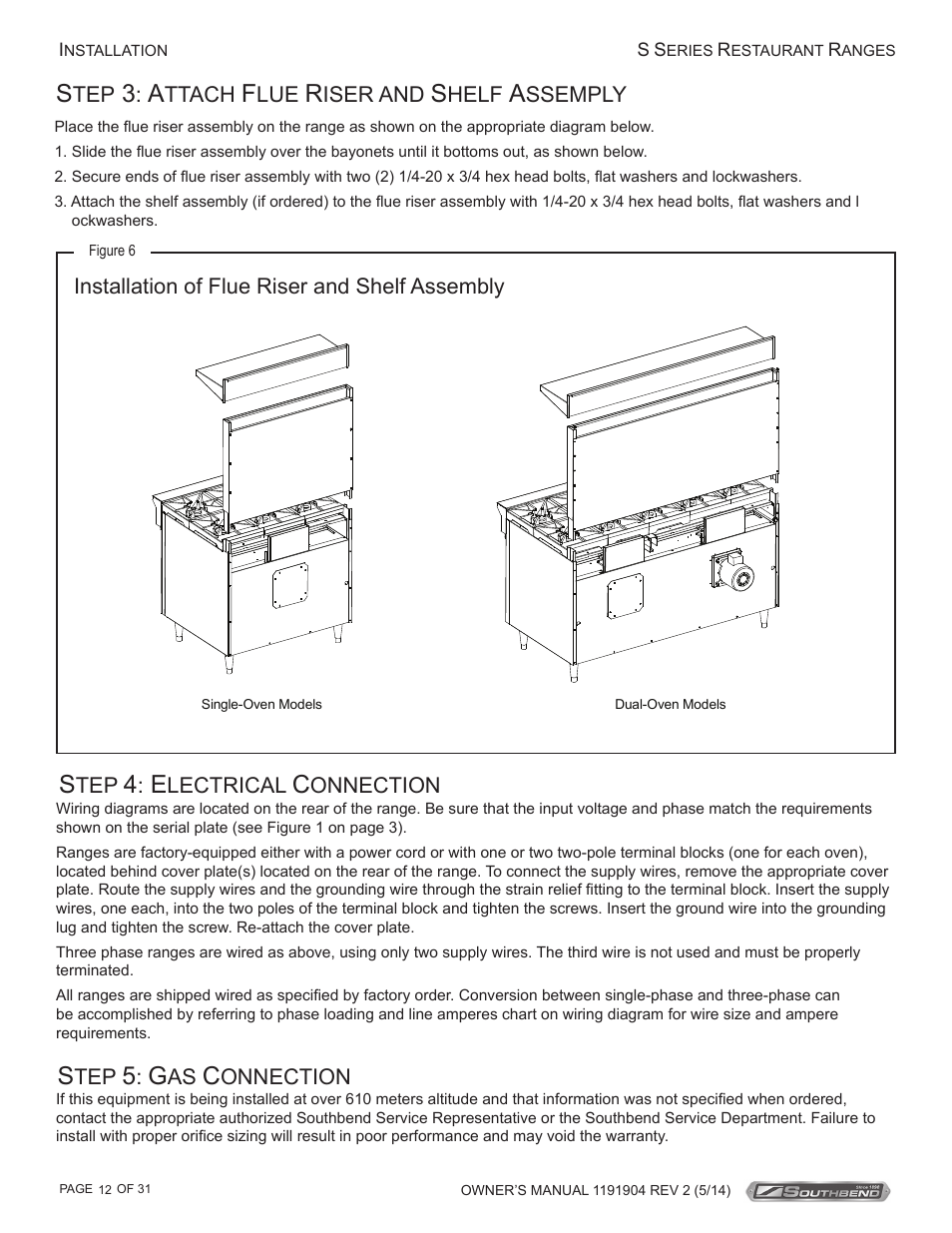 Southbend S Series Restaurant Ranges User Manual | Page 12 / 31