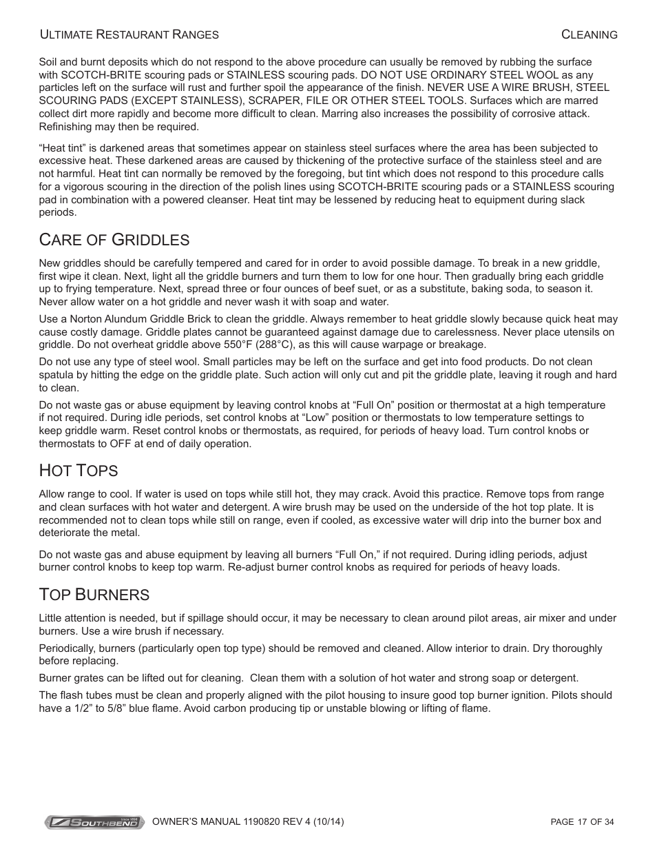 Are of, Riddles, Urners | Southbend 4601DD-2RR User Manual | Page 17 / 34