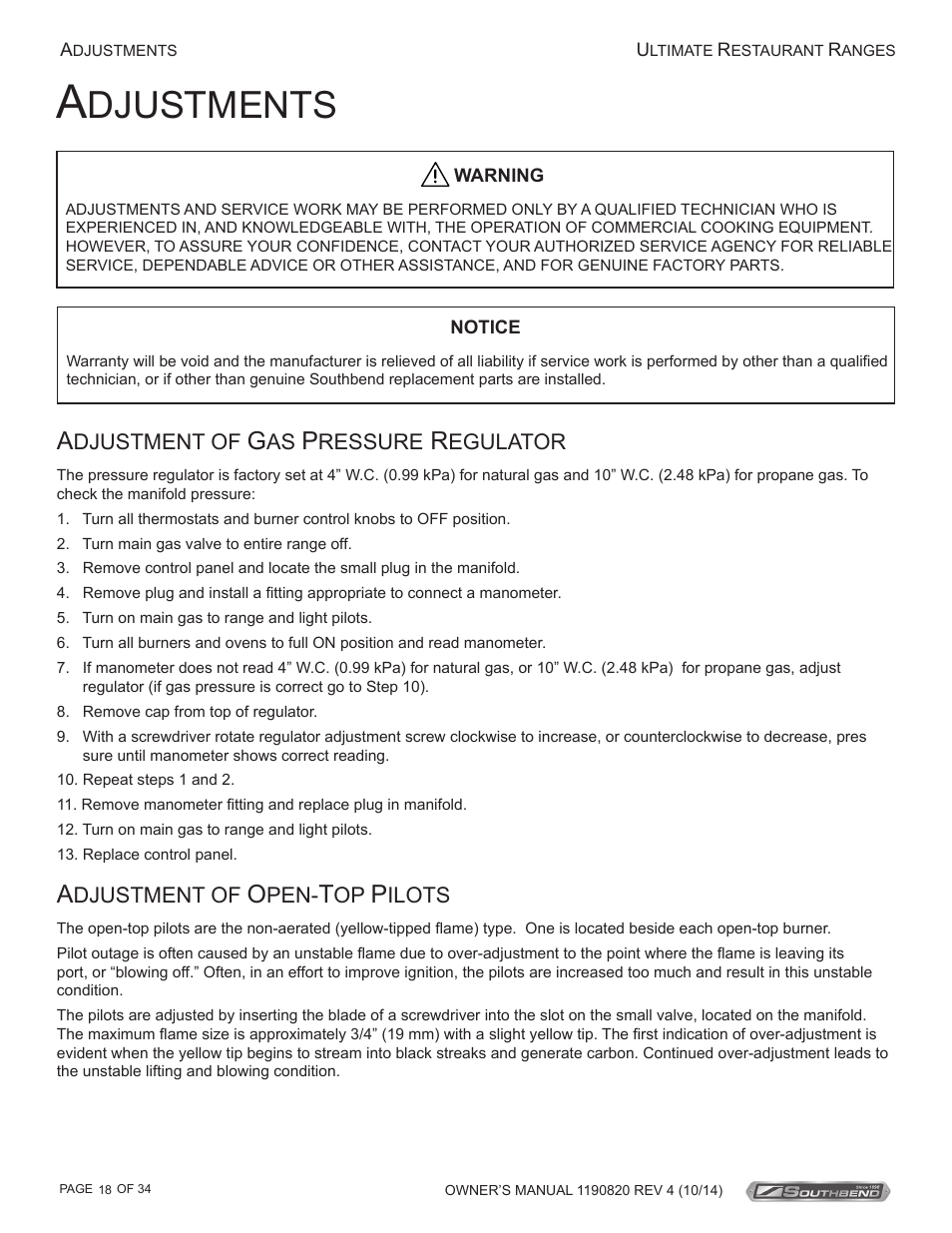 Djustments | Southbend 4601DD-2RR User Manual | Page 18 / 34