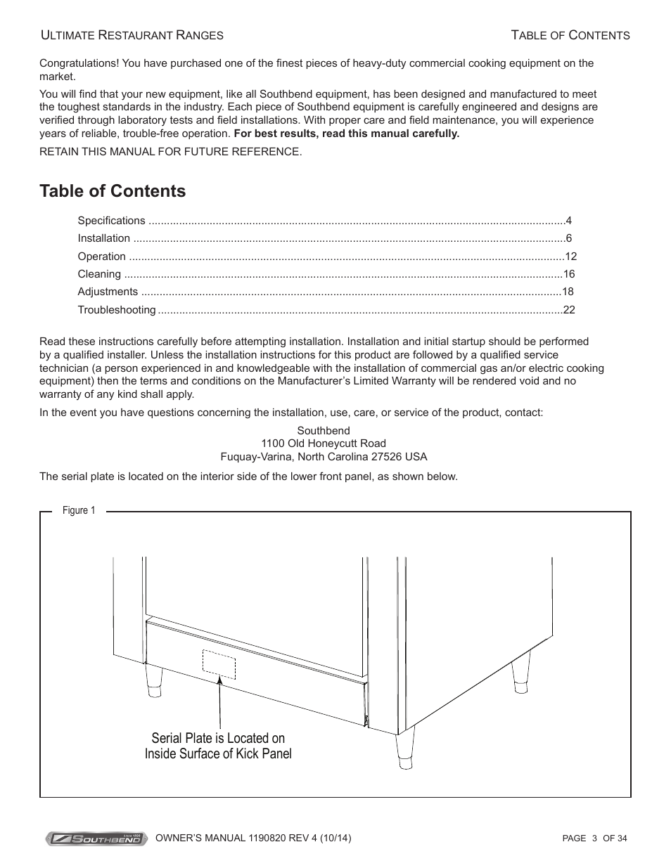 Southbend 4601DD-2RR User Manual | Page 3 / 34