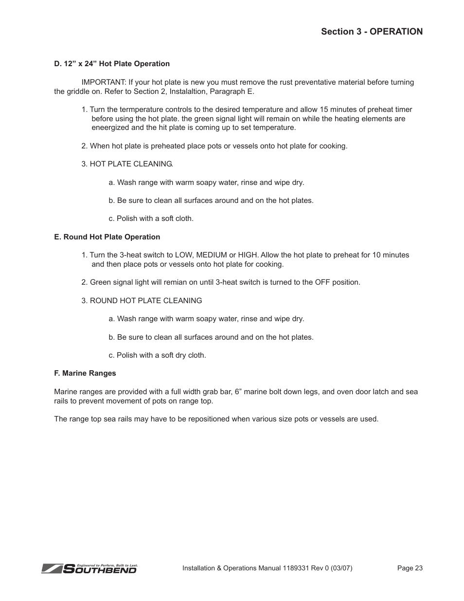 Southbend SE36 User Manual | Page 27 / 88