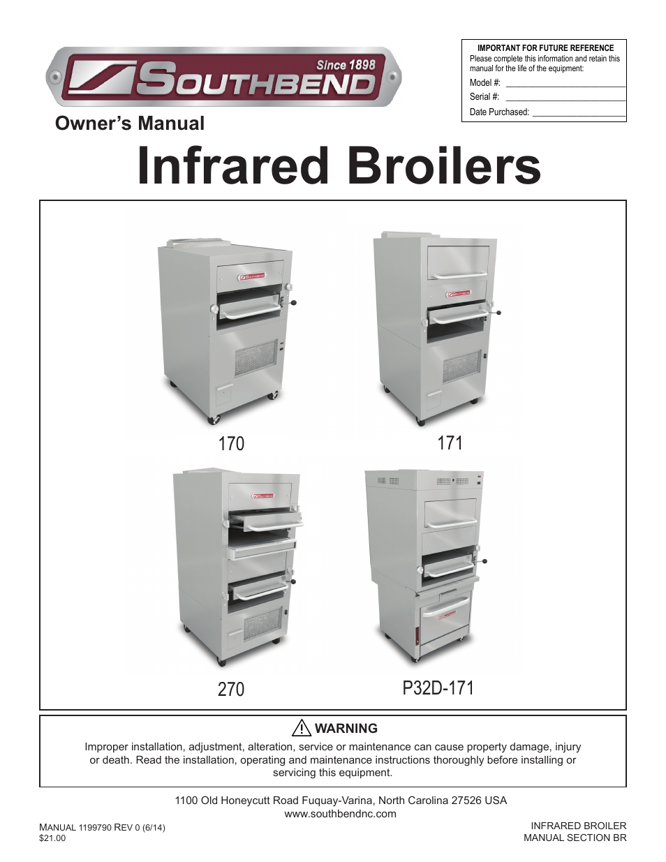 Southbend P32D-171 User Manual | 46 pages