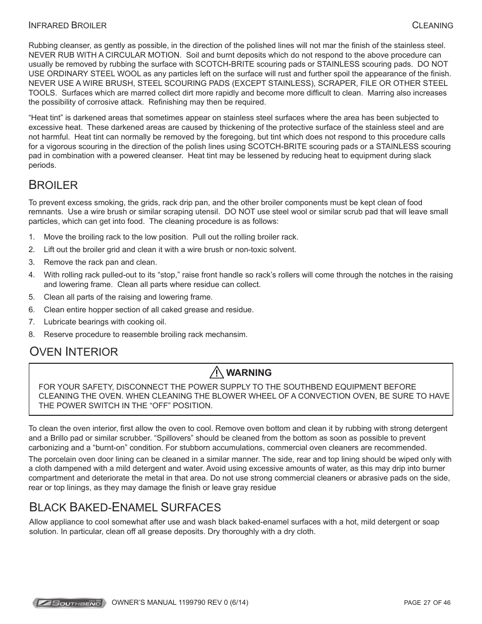 Roiler, Nterior, Lack | Aked, Namel, Urfaces | Southbend P32D-171 User Manual | Page 27 / 46