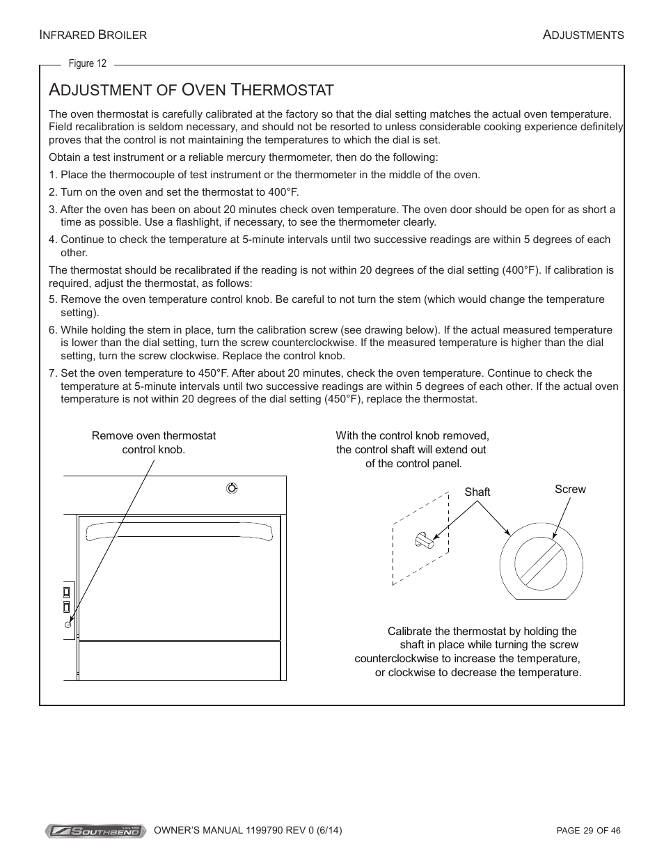Djustment of, Hermostat | Southbend P32D-171 User Manual | Page 29 / 46