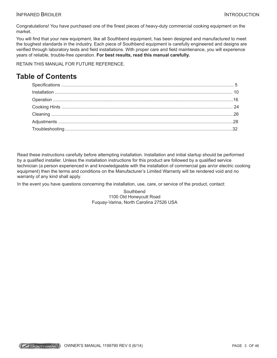 Southbend P32D-171 User Manual | Page 3 / 46