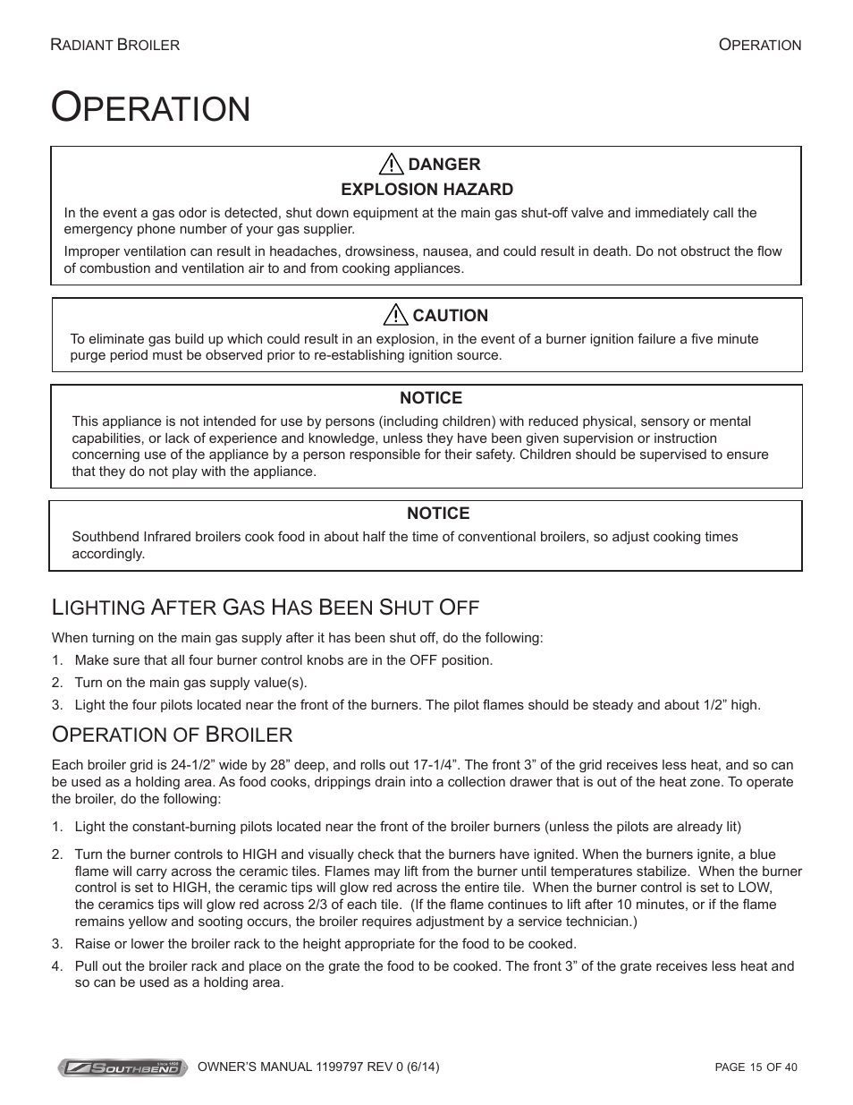 Peration | Southbend P32D-3240 User Manual | Page 15 / 40