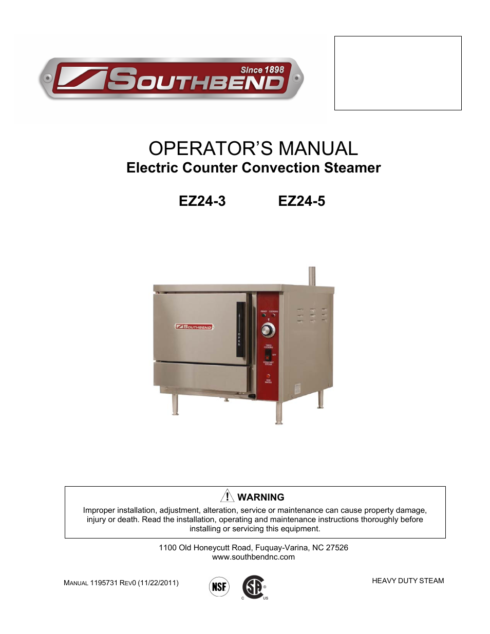 Southbend EZ24-5 User Manual | 27 pages