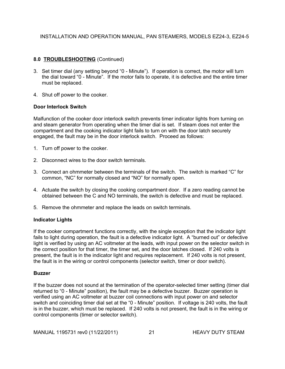 Southbend EZ24-5 User Manual | Page 21 / 27