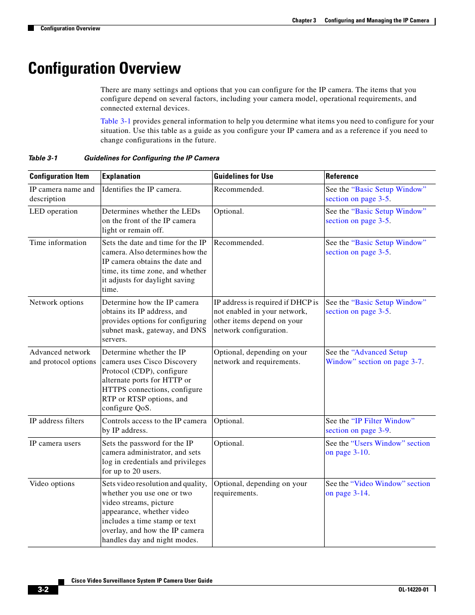 Configuration overview | Cisco CIVS-IPC-2500 User Manual | Page 22 / 82