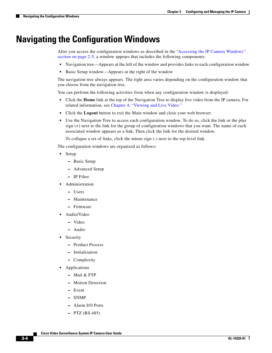 Navigating the configuration windows | Cisco CIVS-IPC-2500 User Manual | Page 24 / 82