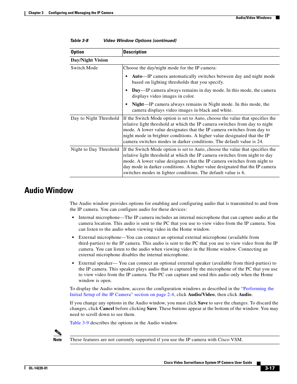 Audio window, Audio window” section | Cisco CIVS-IPC-2500 User Manual | Page 37 / 82